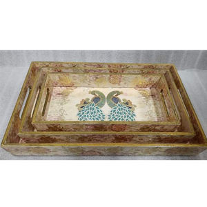 Bandeja de Servir Grande de Madera con Diseño de Motivos Reales, para Uso en Interiores y Exteriores, Disponible al Mejor Precio, Venta al por Mayor - Product Image 5