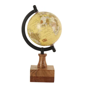 Vente chaude Globe Avec Base En Bois Vintage Finition Carte Du Monde Éducatif Structure Intérieure Modèle Géographie Décor À La Maison Article - Product Image 1