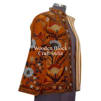Veste en velours Suzani élégante, faite à la main, courte, brodée, style indien bohème, florale, chaude pour l'hiver, vêtement d'extérieur, cadeau pour femmes