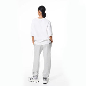 Pantalones de chándal para correr básicos grises para mujer, pantalones de lana de peso pesado para invierno decorados con estilo de frente plano pintado - Product Image 3