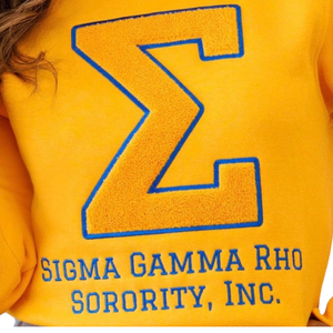 Sigma เสื้อสเวตเตอร์ผ้ากำมะหยี่แกมมา Rho chenille Sigma ผ้าคอตตอนนิ่มปักลายคอกลมผ้ากรีคเครื่องแต่งกายสำหรับผู้หญิง - Product Image 2