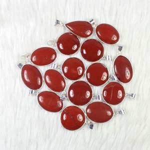 Increíble Colgante de Jaspe Rojo para la Fabricación de Joyería de Plata, Suministro al por Mayor, Colgante con Engaste de Bisel - Product Image 4