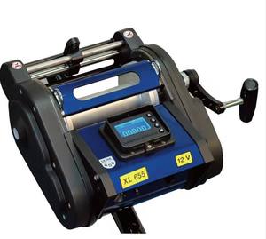 Moulinets de pêche électriques de haute qualité XL 655 avec affichage, poignée et stabilisateur de niveau, 12 Volts, à vitesse variable, pour la pêche à la traîne - Product Image 1