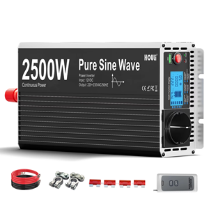 Convertisseur d'énergie HOULI à onde sinusoïdale pure 12V 24V 220V 3000W 2000W 50/60 Hz pour maison, camping-car et voiture - Product Image 4