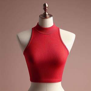 Débardeur moulant Sexy pour femmes Blouse tricotée respirante pour Yoga Gym Sport Gilet vierge pour femmes - Product Image 1