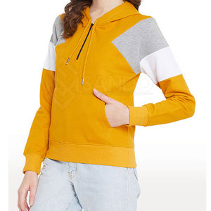 ออกแบบเสื้อฮู้ดซิปครึ่งตัวสำหรับผู้หญิงคุณภาพสูงสำหรับฤดูหนาว สไตล์สตรีทแวร์ ผ้าฝ้าย 100% โลโก้ด้านหน้าปรับแต่งได้ รับสั่งทำจำนวนมาก - Product Image 3