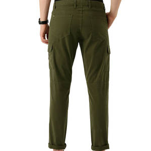 Pantalones de chándal informales de lona Hip Hop para hombre, pantalones de chándal multibolsillo con cierre de botón y logotipo personalizable - Product Image 3