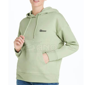 Bajo MOQ personalizado OEM personalizado mujer Color sólido invierno logotipo personalizado estampado mujeres sudaderas con capucha para la venta - Product Image 2