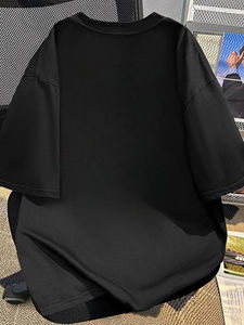 Camiseta de manga corta con cuello redondo y estampado de tecnología alienígena para hombre, ropa negra, estilo casual para exteriores - Product Image 2