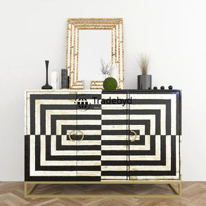 Mesa de consola versátil con incrustaciones de hueso hecha a mano para apartamentos, dormitorios o salas escolares, acento elegante de Tradebyd - Product Image 3