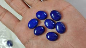 Pierre précieuse lisse naturelle Lapis Lazuli 6X8mm pierres de Lapis de forme ovale pour bijoux en gros Lapis lisse Cabochon Lot - Product Image 5