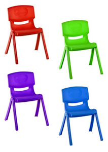 Red <b>Plastic</b> Kids Chair Stackable Resin Student Seat with Backrest for School Kindergarten Classroom - Product Image 4