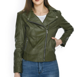 เสื้อแจ็คเก็ตหนังแท้สำหรับผู้หญิง แบรนด์ส่วนตัว เป็นมิตรกับสิ่งแวดล้อม กันน้ำ กันลม สำหรับฤดูหนาว ระบายอากาศได้ดี ผ่านกระบวนการผลิตที่สมบูรณ์แบบ - Product Image 5