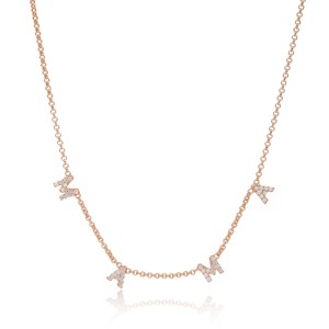 Collar con Cadena Rolo Diseño Mama Letter, Joyería de Plata de Ley 925 Hecha a Mano en Turquía, Venta al Por Mayor - Product Image 3