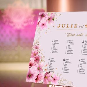 Plan de table de mariage en papier, décoration de table élégante et florale - Product Image 1