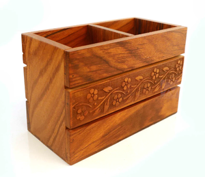 Soporte multifuncional de madera natural para bloque de cuchillos, soporte de exhibición de cubiertos y estante de almacenamiento, soporte organizador de cubiertos de madera de Bambú - Product Image 4