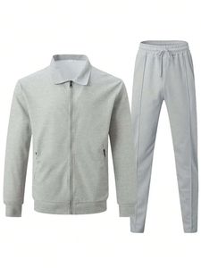 Ensemble de survêtement uni de haute qualité pour sublimation, nouvelle collection 2026, pour homme, avec sweat à capuche et pantalon de jogging - Product Image 2