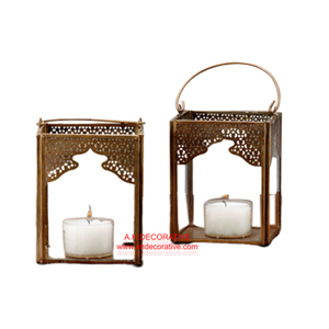 Lanterne artisanale élégante avec poignée, décoration lumineuse à bougie pour intérieur et extérieur, lanterne en acier inoxydable, décoration de mariage et de fête à domicile - Product Image 5