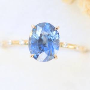 Blue Tanzanite Stone <b>Ring</b> 925 Sterling Silver Oval Shape Statement <b>Ring</b> 4 Prong Set Single Gemstone Women's <b>Ring</b> <b>Wedding</b> Party - Product Image 1
