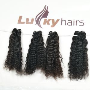 Extensiones de cabello indio alineado con cutícula virgen 100% sin procesar vietnamita, máquina de trama doble, cabello humano - Product Image 5