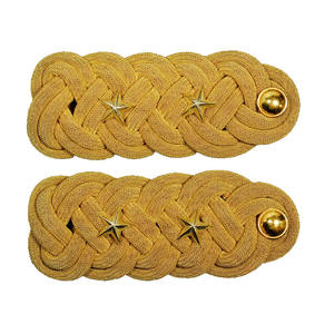 OEM Custom made Gold <b>Corded</b> Shoulder Board Hand Knitted Epaulette Uniforms Hot Selling Uniform Shoulder Boards - Product Image 1