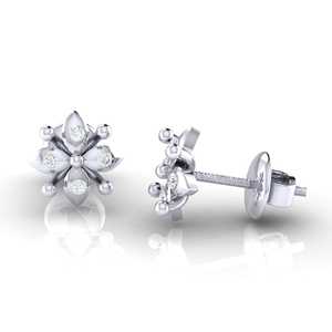 ต่างหูแบบติดหู ลายดอกไม้ ชุบทองคำแท้ 18K ได้รับการรับรองจาก GIA ประดับเพชรแท้ สไตล์วินเทจ สีโรสโกลด์ ไวท์โกลด์ และเยลโลว์โกลด์ พร้อมใบรับรอง 8 ชิ้น น้ำหนัก 0.07 กะรัต - Product Image 1