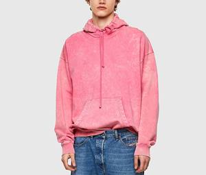 Dehan Venta al por mayor Hombres Algodón French Terry Sudaderas con capucha de gran tamaño Vintage Distress Paint Hoodie Acid Wash Heavyweight Sun Faded Hoodie - Product Image 2