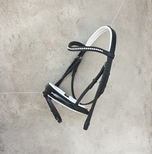 Bride de cheval de haute qualité à bas prix en gros bride de cheval en cuir indien véritable robuste noire à vendre - Product Image 4