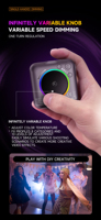 TOKQI-D12 D12S Mini lampe vidéo LED RVB multi-ports pleine couleur, lumière de caméra de poche 360 °   Éclairage photographique