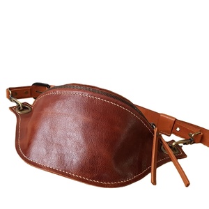 Dark Brown Buffalo Leather Bum Bag Fanny Pack Zipper Pouch Crossbody <b>Belt</b> Festival Bag <b>Traveler</b> Genuine Leather Bags - Product Image 1