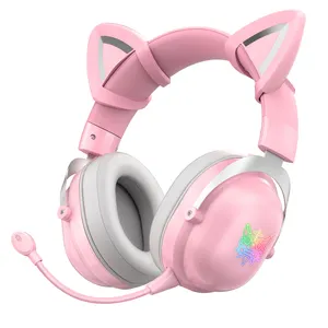 ONIKUMA B20 Pink Earbuds Auriculares inalámbricos estéreo HiFi Auriculares con micrófono Cancelación de ruido Auriculares para juegos