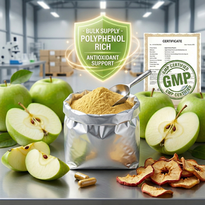 Ekstrak buah apel hijau Premium 70% polifenol telah diuji UV, Phlorizin murni, antioksidan alami, bahan merek Kehidupan hijau - Product Image 1