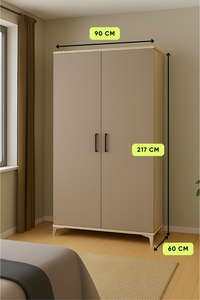 Armoire Arion Kids Deniz à 2 portes en MDF avec pieds en bois, design de rangement moderne et pratique pour enfants - Product Image 2