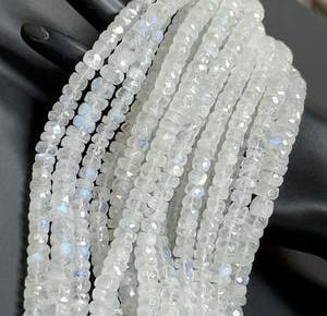 ลูกปัดหินสีรุ้งสีฟ้าประกายแวววาวลูกปัดพลอยธรรมชาติลูกปัดรูปทรงวงแหวน - Product Image 3