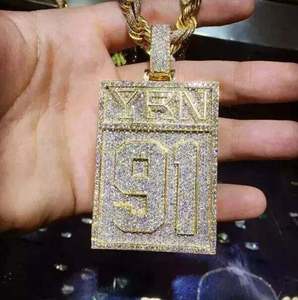 Colgante de diamante de moissanita con corte redondo, colgante de joyería de hip-hop, regalo de aniversario para hombres, Plata de Ley 925 - Product Image 2