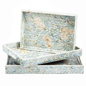 ถาดเสิร์ฟแบบยั่งยืนทำด้วยมือแบบสั่งทำ-ฝังกระดูกและแม่ของไข่มุกสำหรับตกแต่งบ้านจำหน่ายในร้านค้า - Product Image 3