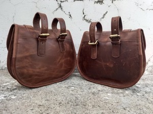 Bolsa de lona grande de cuero de búfalo marrón unisex, alforjas deportivas de estilo personalizado, alforjas de motocicleta de 2 lados para viajes - Product Image 5