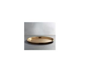 Dernier modèle de plateau de service rond en métal avec col doré pour décoration de maison et de cuisine Recommandé par le vendeur - Product Image 2