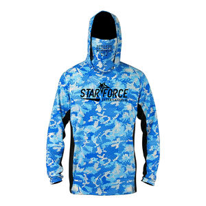 Manga larga Rash Guard Pesca SPF Camisa UV al aire libre Ligero Personalizado Tamaño de EE. UU. Hombres UPF 50 + Protección solar Sudadera con capucha Camisa Bolsillo - Product Image 6