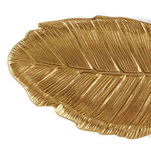 Dernier design Plateau décoratif en métal plaqué or en forme de feuille Hôtel Mariage Restaurant Maison Carton standard Emballage classique - Product Image 2