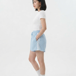 Wholesale Manufacturer Custom Logo New Fashion Sweat <b>Shorts</b> <b>Women</b> Breathable 100%Cotton Casual Side <b>Stripe</b> With Drawstring - Product Image 6