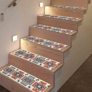 Tapis imprimé à motifs géométriques, design ethnique, orange, moderne, antidérapant, tapis d'entrée - Product Image 3