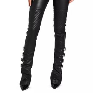 High-Quality Women's Leather <b>Pants</b> with Zippers - Stylish, Comfortable, and Durable for Fashionable and Everyday Wear - Product Image 2
