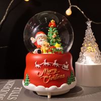 Boule de cristal de Noël boule à neige avec père noël bonhomme de neige arbre de noël scène intérieure décoration de la maison ornement