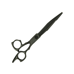 Fantaisie Poignée Coiffure Cheveux Ciseaux Noir Couleur Enduit Moustache Barbe Coiffeur Ciseaux Pour Salon - Product Image 2