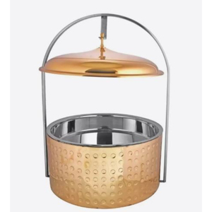 Matériel de buffet, chauffe-plats rond en or rose, chauffe-plats en acier inoxydable, plat de service pour traiteur, hôtel, restaurant - Product Image 3