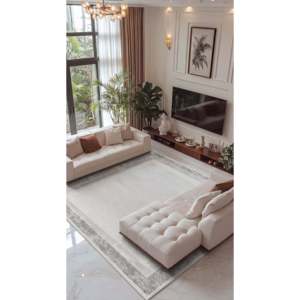 พรมอะคริลิคขายส่ง SARDUNYA SR006 สีเทา พรมตุรกีผลิตด้วยเครื่องจักร สำหรับห้องนั่งเล่น โครงการโรงแรม - Product Image 1