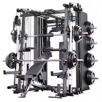 Máquina Smith Multifunción de Acero Inoxidable con Cable Cruzado para Gimnasio, Entrenamiento de Fuerza Corporal Completa de Uso Universal