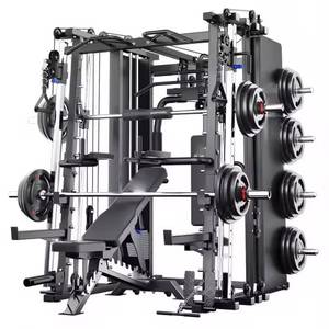 Station multifonction en acier inoxydable, machine Smith, crossover de câbles, entraîneur de gym, utilisation universelle, entraînement de force du corps entier - Product Image 2