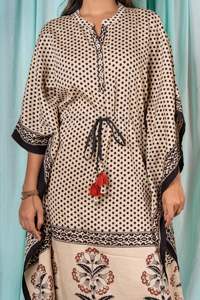 Caftán de satén de manga larga con estampado Digital de primavera para mujer, novedad, cuello en V, hasta la rodilla, adornado, fiesta de playa - Product Image 5